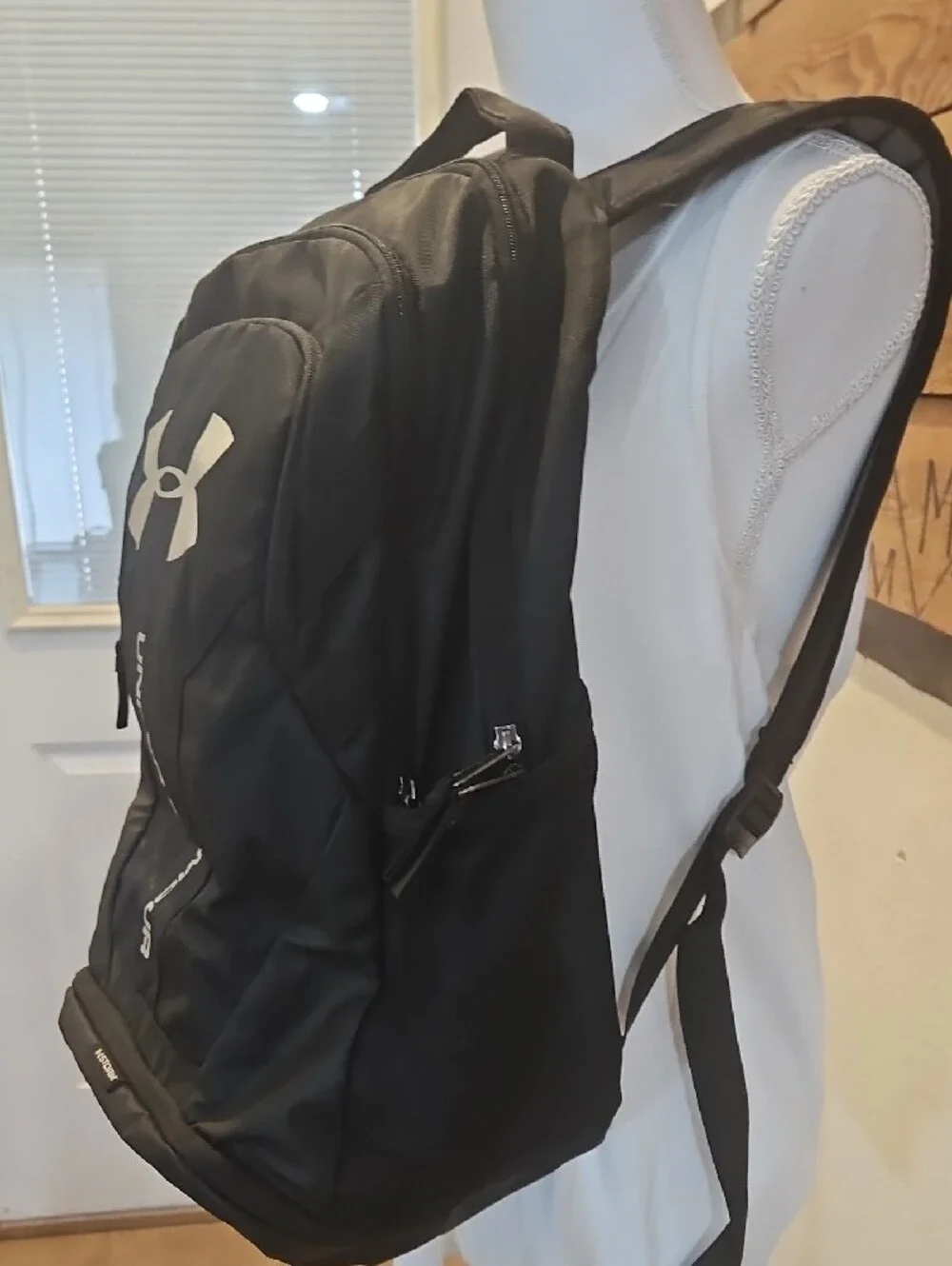 Under Armour Black Backpack with White Logo Bin 5